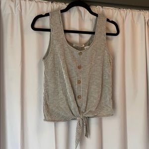 Faux button down tie top